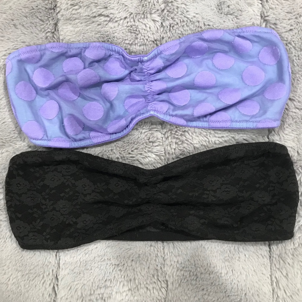 PINK Victoria’s Secret purple and black bandeaus